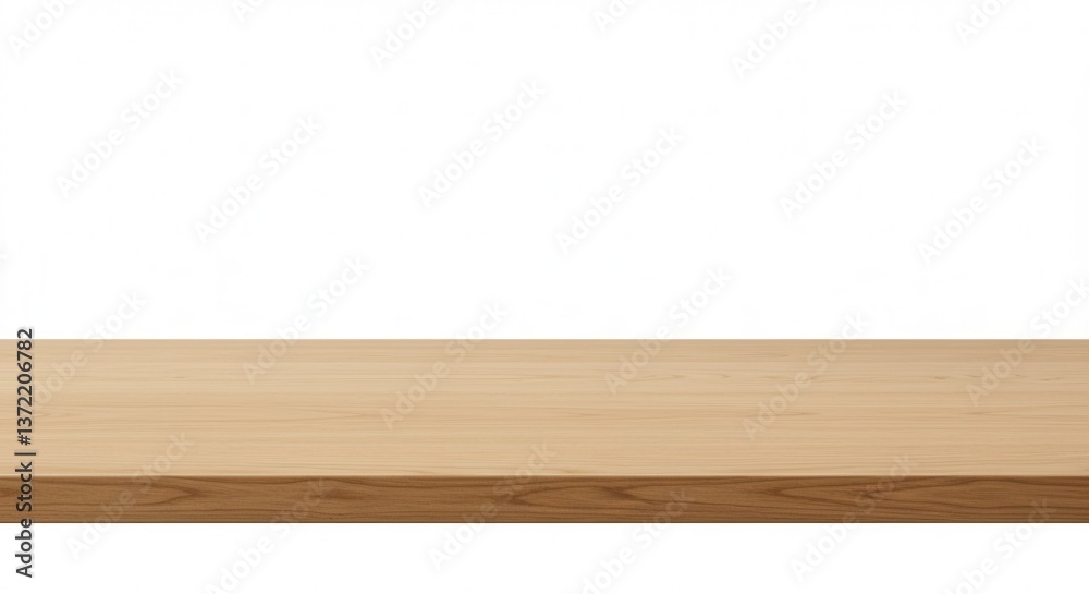 Light Oak Wood Shelf, Clean Minimalist Design, Studio Shot Light Oak Wood Shelf, Clean Minimalist Design, Studio Shot