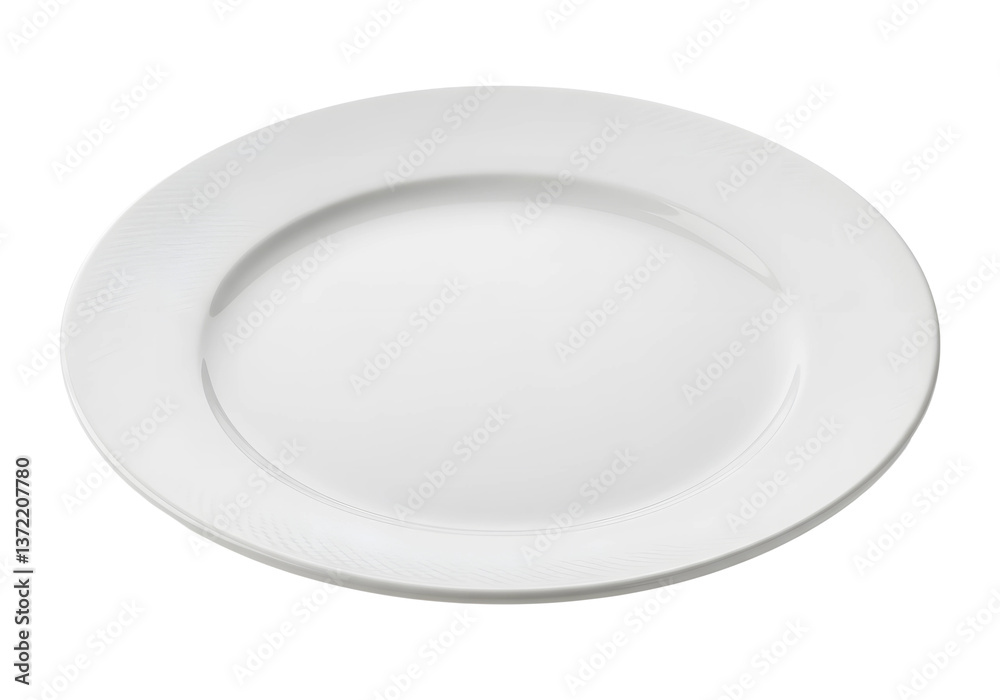 Simple dinner plate with smooth surface and round shape, isolated on white background Simple dinner plate with smooth surface and round shape, isolated on white background