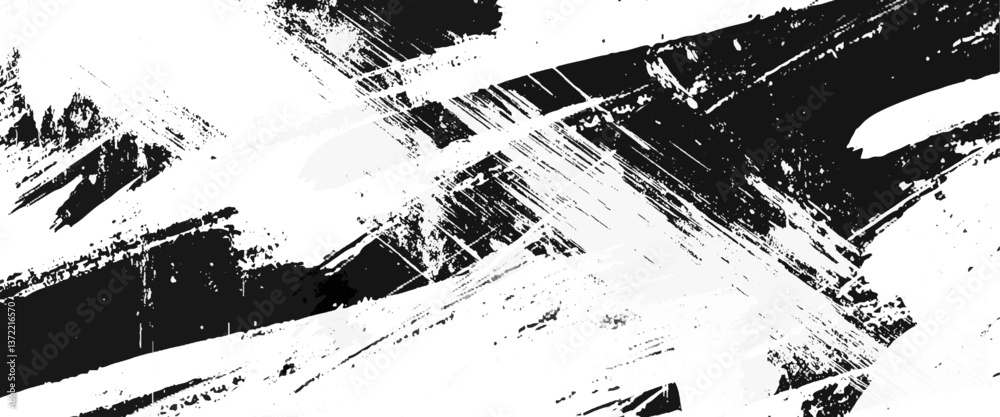 Vector new style brushed black splatter design.