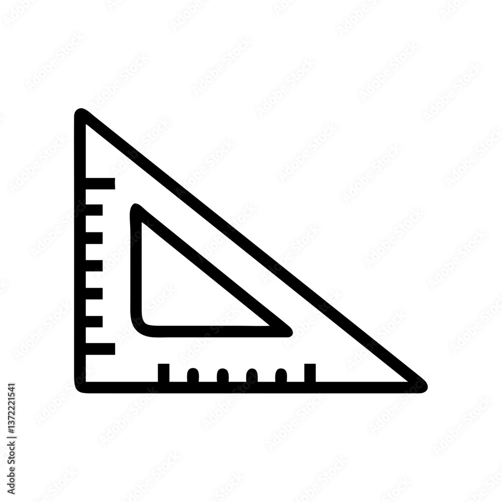 Triangle ruler graphic icon line art design on white background Triangle ruler graphic icon line art design on white background
