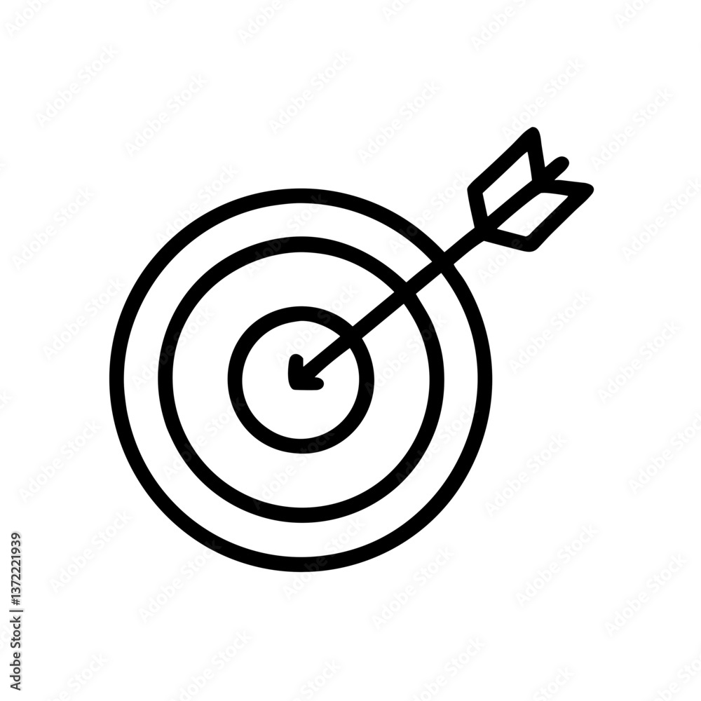 Target with Arrow Icon in Minimalist Style Target with Arrow Icon in Minimalist Style