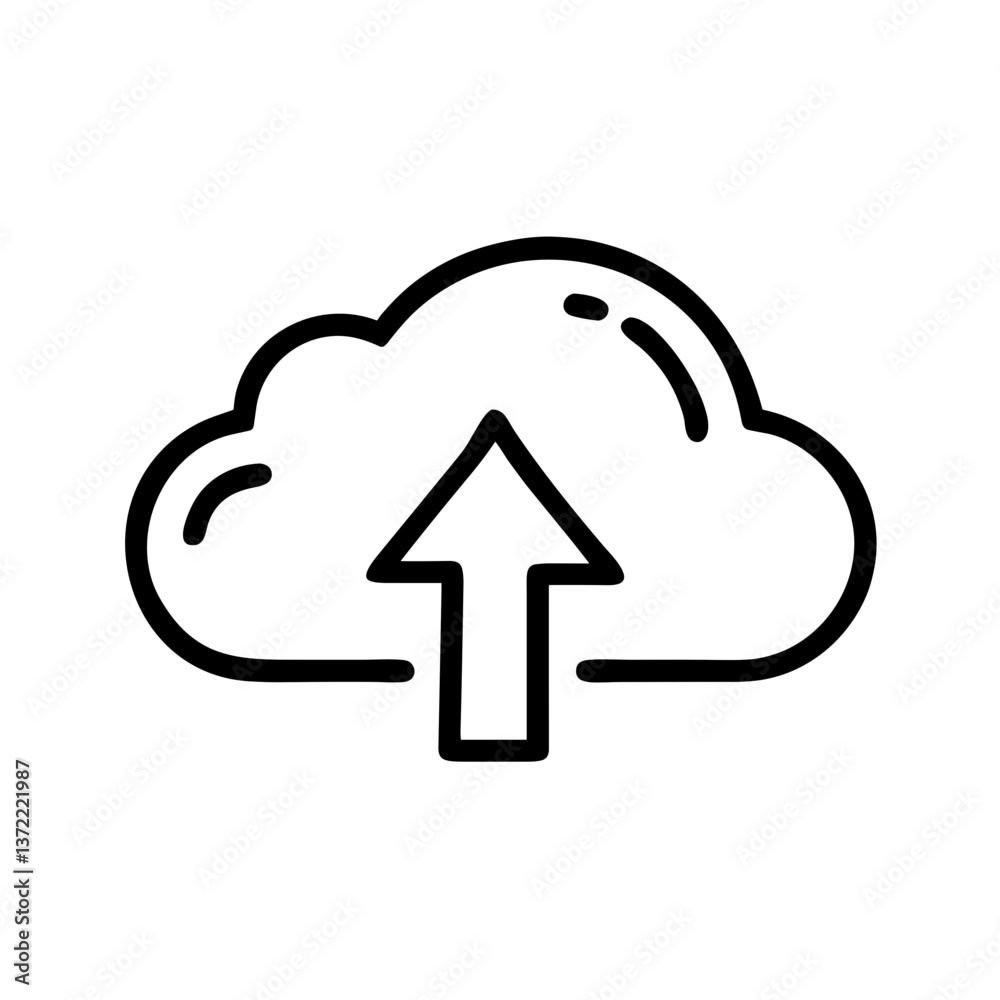 Cloud Upload Icon in Minimalist Design Cloud Upload Icon in Minimalist Design