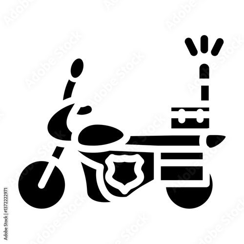 Police Motorcycle Vector Glyph Icon Design