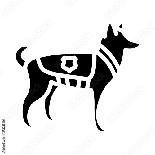 Police Dog Vector Glyph Icon Design