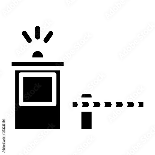 Police Checkpoint Vector Glyph Icon Design