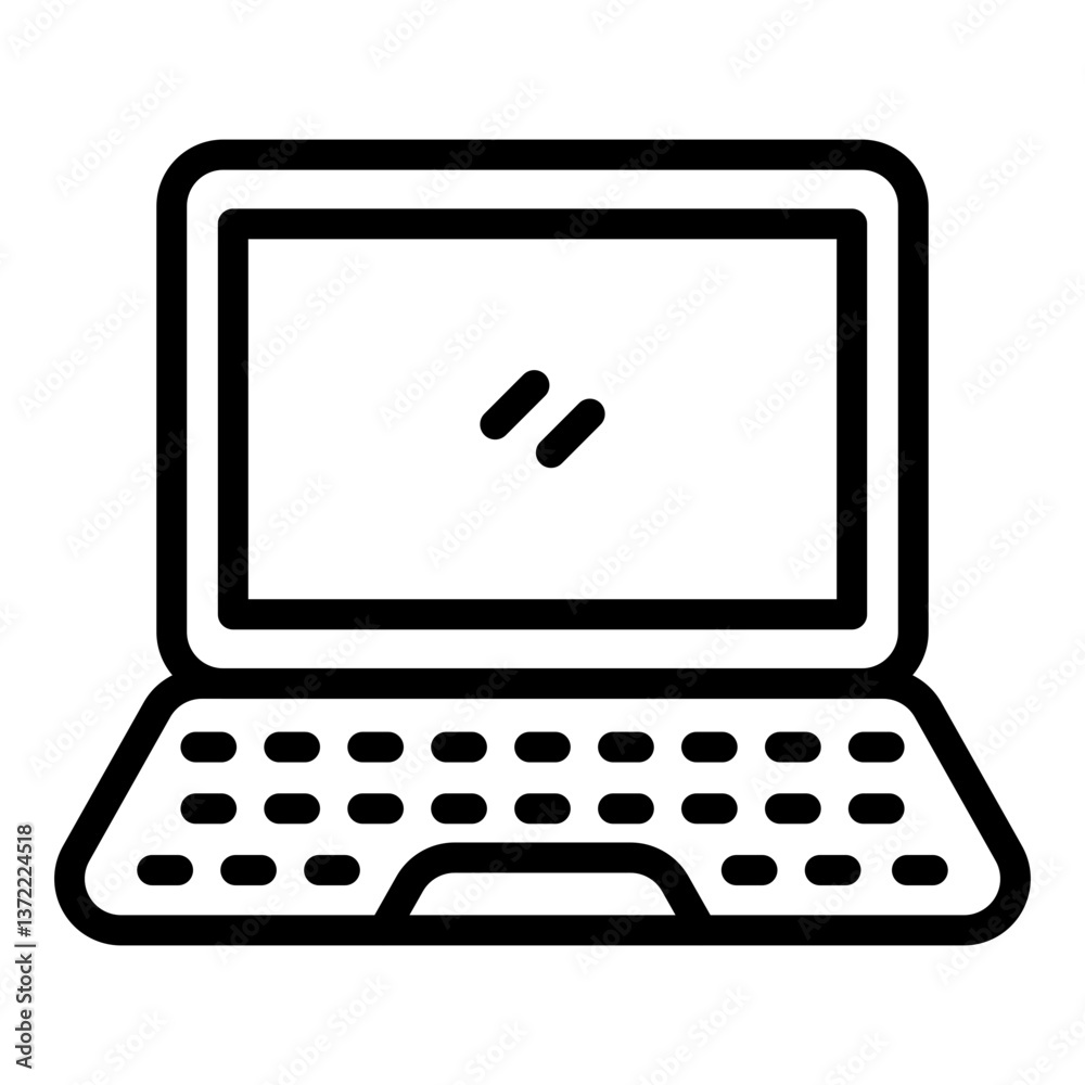 Computer (Laptop) Vector Line Icon Design Computer (Laptop) Vector Line Icon Design