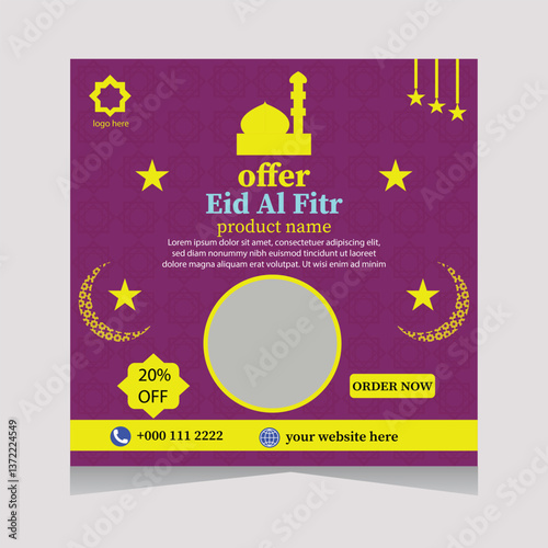 Corporate Eid al Fitr offer social media post template 