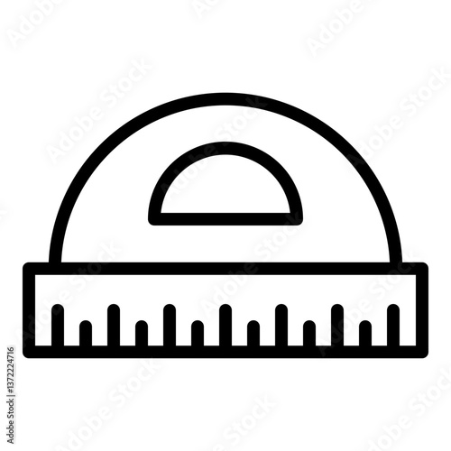 Protractor Vector Line Icon Design