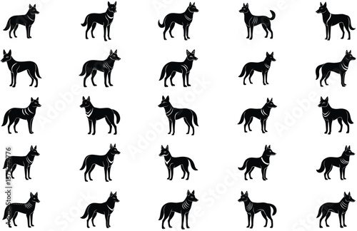 dingo silhouette ,vector silhouette