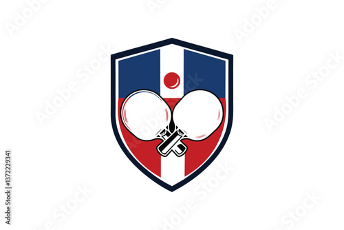 A vector art illustration of a table tennis club logo.eps