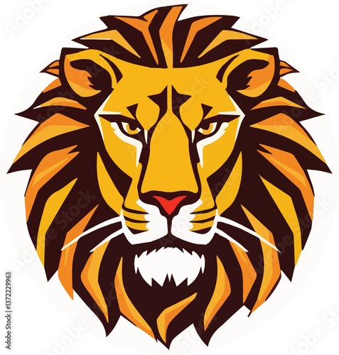 Stylized lion head icon suitable for branding and logo designs.