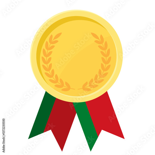Golden award medal with Belarus flag ribbons for winners