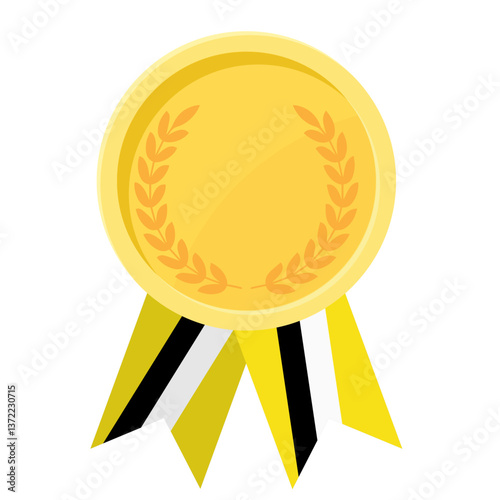 Golden award medal with Brunei flag ribbons for winners