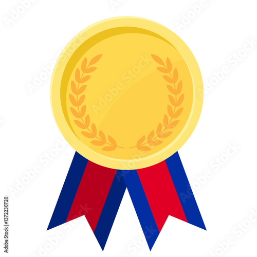 Golden award medal with Cambodia flag ribbons for winners