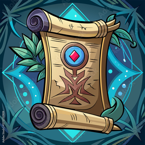 Ancient Scroll with Runes Vector