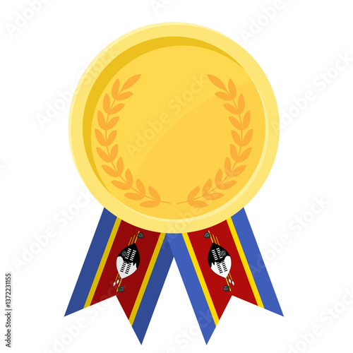 Golden award medal with Eswatini flag ribbons for winners