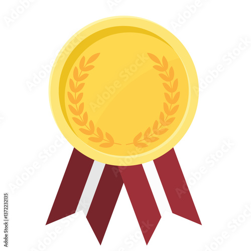 Golden award medal with Latvia flag ribbons for winners