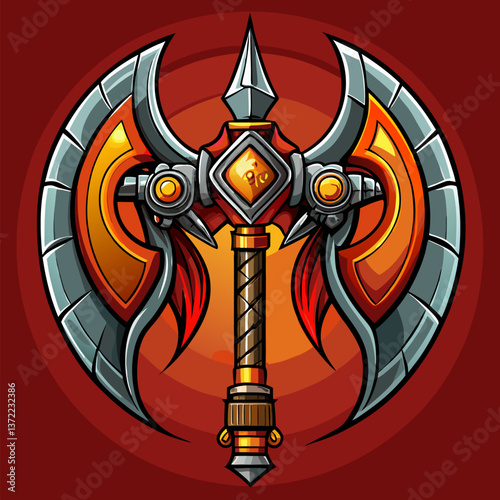 Double-Headed Battle Axe Vector