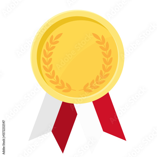 Golden award medal with Monaco flag ribbons for winners