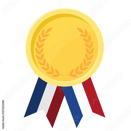 Golden award medal with Netherlands flag ribbons for winners