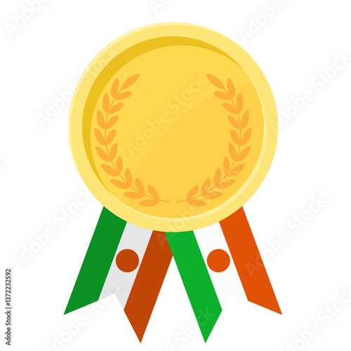 Golden award medal with Niger flag ribbons for winners