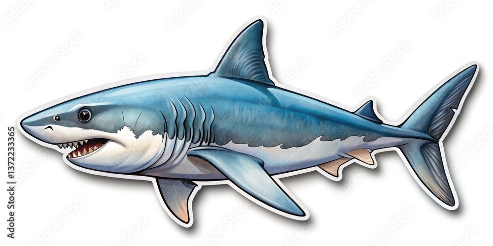 Naklejka premium Cool Shark Die Cut Stickers: Trendy Fashion Photography