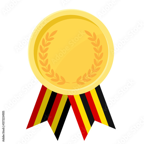 Golden award medal with Uganda flag ribbons for winners