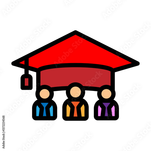 Alumni Vector Filled Icon Design