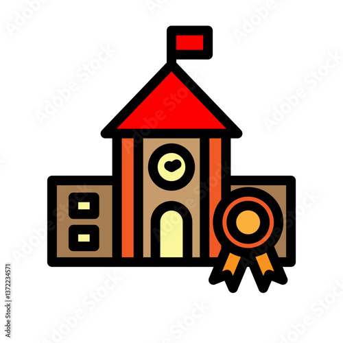 University Ranking Vector Filled Icon Design