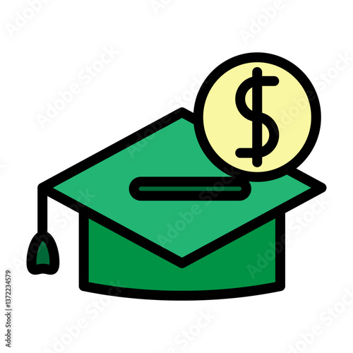 Scholarship Vector Filled Icon Design