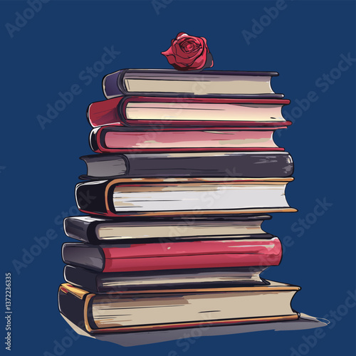 stack of books isolated