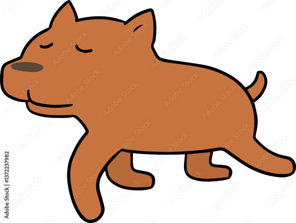 Fototapeta premium Illustration of dog walking 
