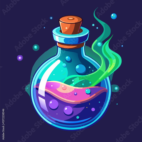 Potion Bottle with Glowing Liquid