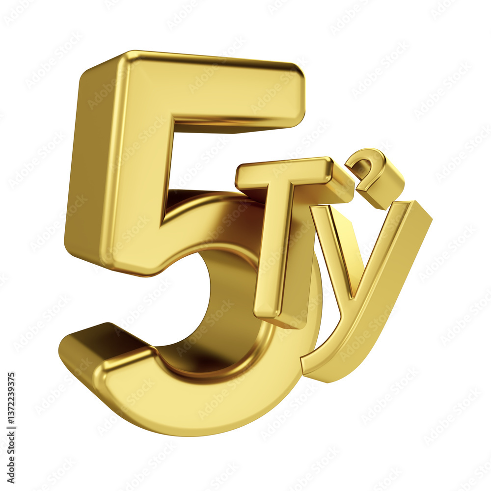 5Tỷ – The golden five billion isolated on transparent background. (Translate: five billion) 5Tỷ – The golden five billion isolated on transparent background. (Translate: five billion)