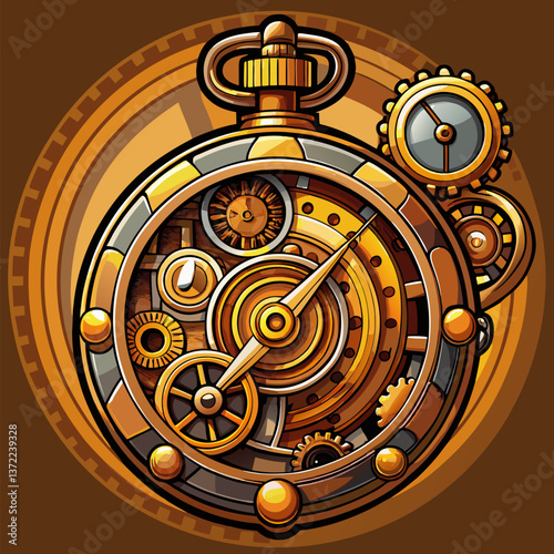 Steampunk Pocket Watch with Gears