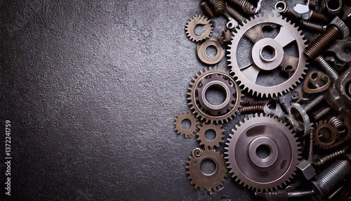 gray stone background with gears for labor day