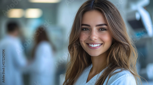 Wallpaper Mural A dentist smiling reassuringly, trying to ease the anxiety of a nervous patient Torontodigital.ca