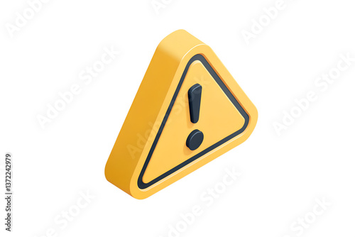 3d warning sign danger caution alert icon 
