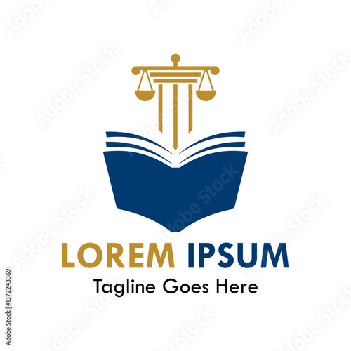 Book law design logo template illustration