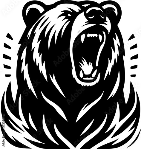 Wild grizzly head vector illustration perfect for a power