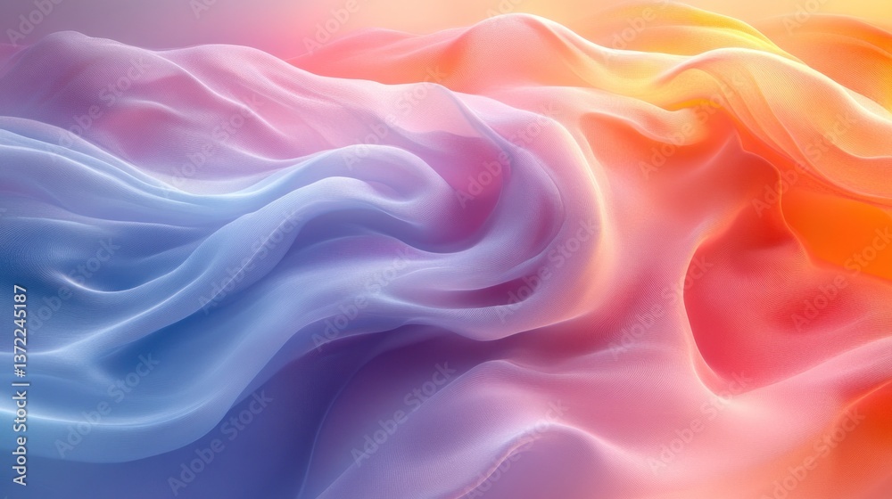 Colorful flowing fabric with gradient background Colorful flowing fabric with gradient background