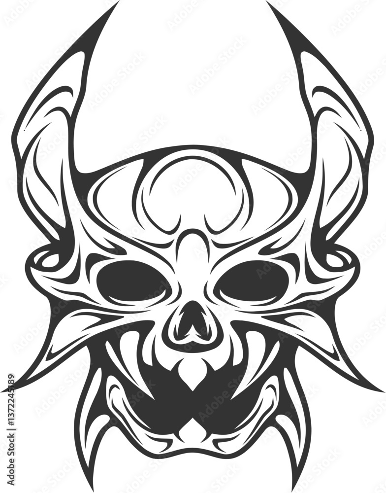 skull head vector sticker 