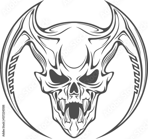 skull head vector sticker 