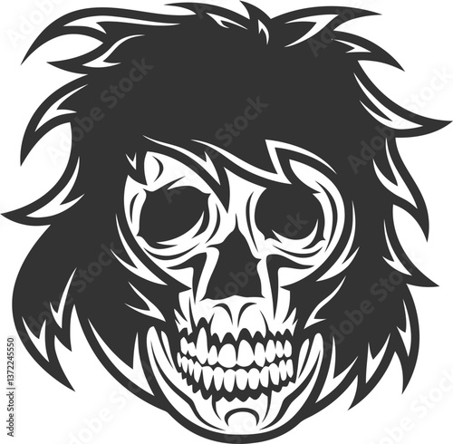 skull head vector sticker 