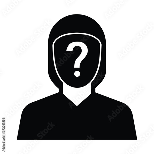 Unidentified Person Icon with Question Mark