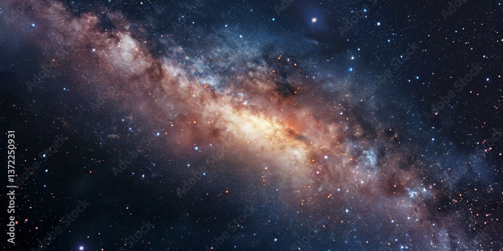 Fototapeta premium Journey to the farthest reaches of the cosmos with galaxies, vast collections of stars, gas, and dust bound together by gravity