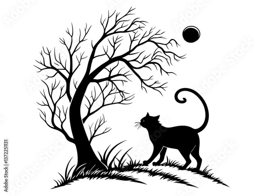 Halloween theme cat design