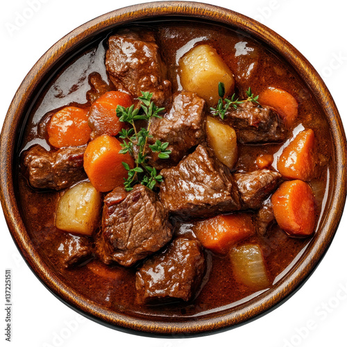 Hearty Beef Stew on transparent background
