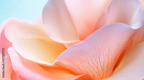 Macro detail of pastel flower petals with visible pollen dust and soft surface structure, dreamy and feminine
