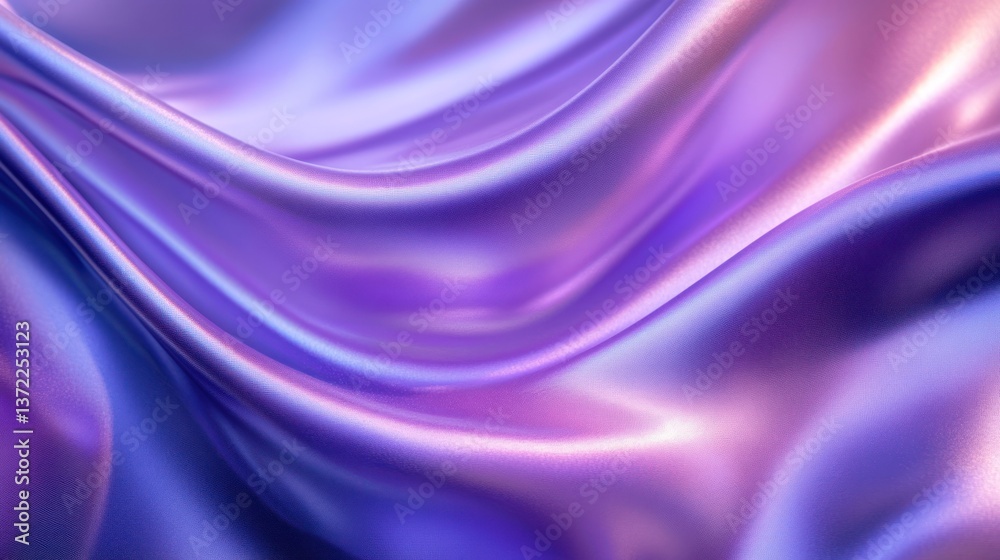 Abstract silk fabric folds, vibrant purple and blue hues, smooth texture, fashion background, product photography Abstract silk fabric folds, vibrant purple and blue hues, smooth texture, fashion background, product photography